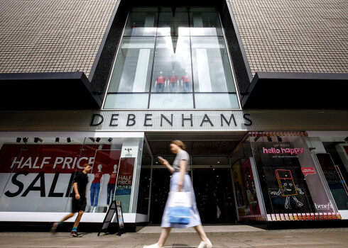 Lielbritānijas lielveikalu tīkls "Debenhams" likvidēs 1200 darbvietas un slēgs 22 veikalus