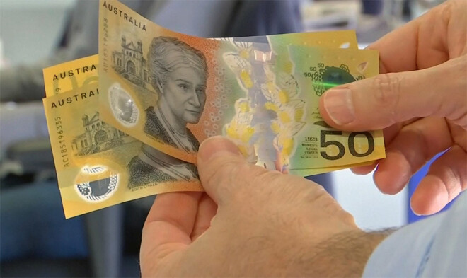 50 dolāru naudaszīme Austrālijā ir visizplatītākā banknote.