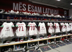 Latvijas hokeja izlasei agrais mačs pret zvaigžņoto Krieviju