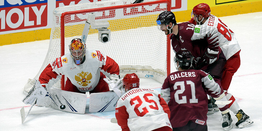 Чемпионат мира по хоккею: Латвия уступила России со счетом 1:3