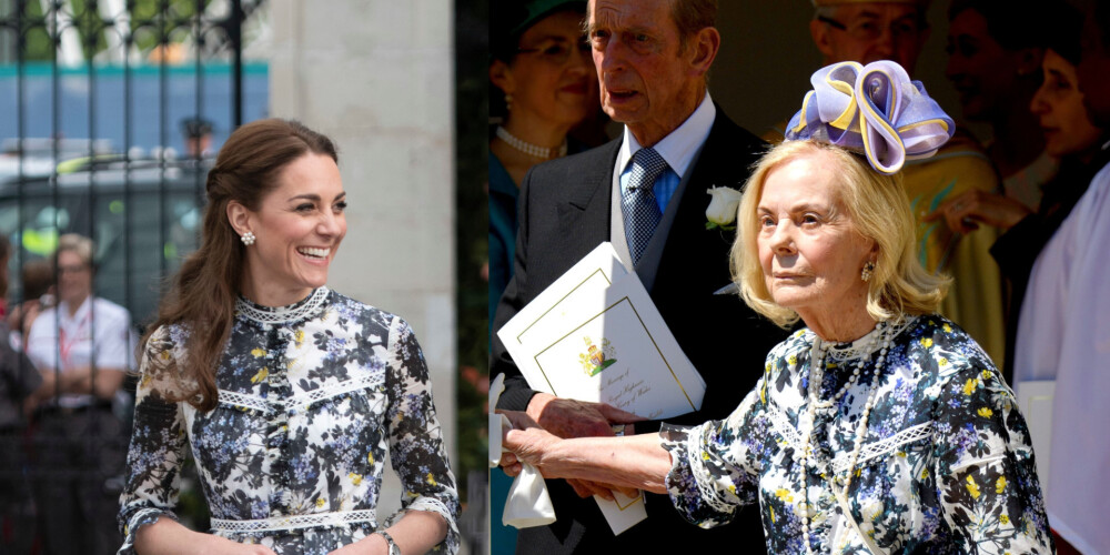 Герцогиня Кэтрин и ее 86-летняя родственница появились на публике в одинаковых платьях