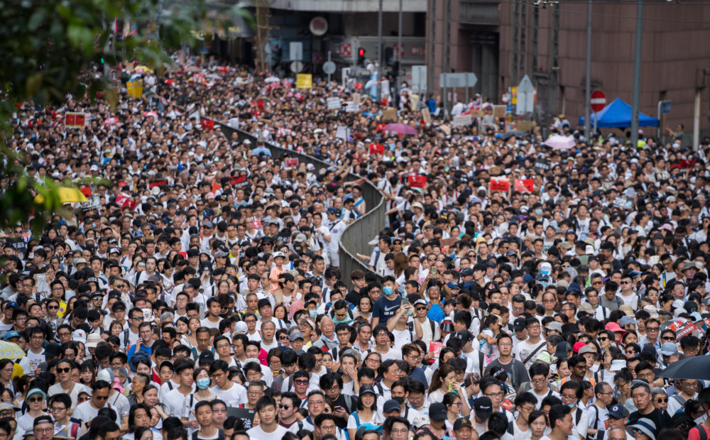Honkongā pret likumprojektu par personu izdošanu Ķīnai protestē vairāk nekā miljons cilvēku