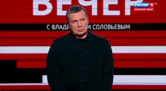 «Vakars ar Vladimiru Solovjovu» vadītājs Vladimirs Solovjovs.