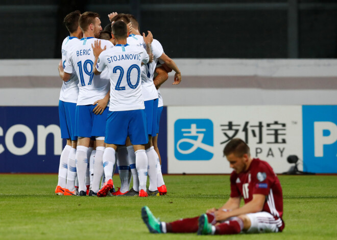 Latvijas futbola izlase Ontužāna debijā kapitulē Slovēnijai