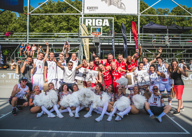 Latvijas un Polijas 3x3 basketbolisti Grīziņkalnā izcīna ceļazīmes uz Eiropas kausa finālu Ungārijā