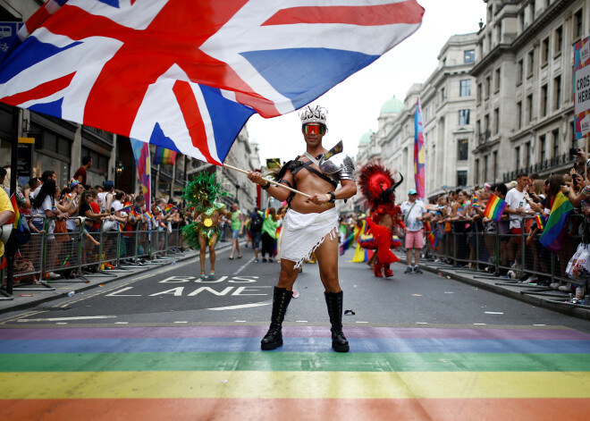 Participants take part in the annual Pride in London parade, in London, Britain July 6, 2019. REUTERS/Henry Nicholls