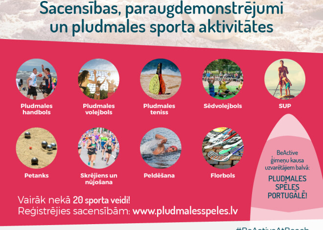 Sākas dalībnieku reģistrācija „BeActive Pludmales spēlēm”