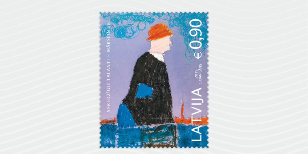 Uz jaunajām pastmarkām attēloti neredzīgo Latvijas talantu mākslas darbi