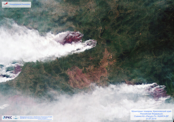 Ugunsgrēki redzami arī satelītuzņēmumos