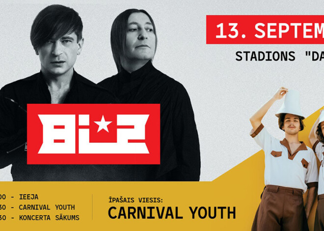Grupas "Bi-2" koncertu Liepājā iesildīs "Carnival Youth"