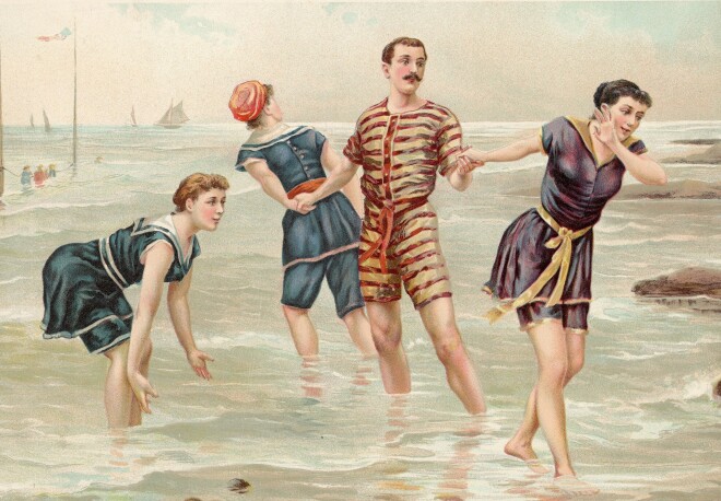 Peldētāji Koniailendā, 1903. gads.