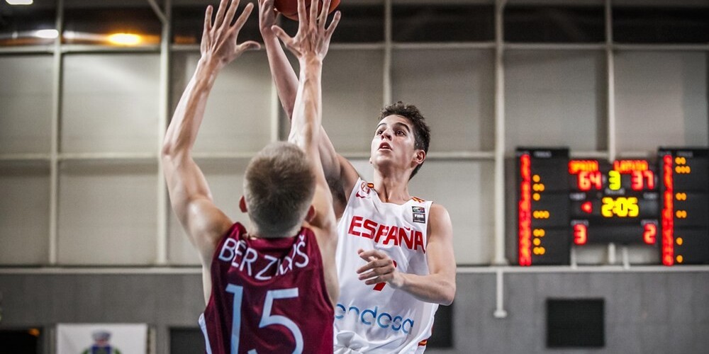 Latvijas U-16 basketbolistiem Eiropas čempionātā smaga sakāve pret Spānijas vienaudžiem