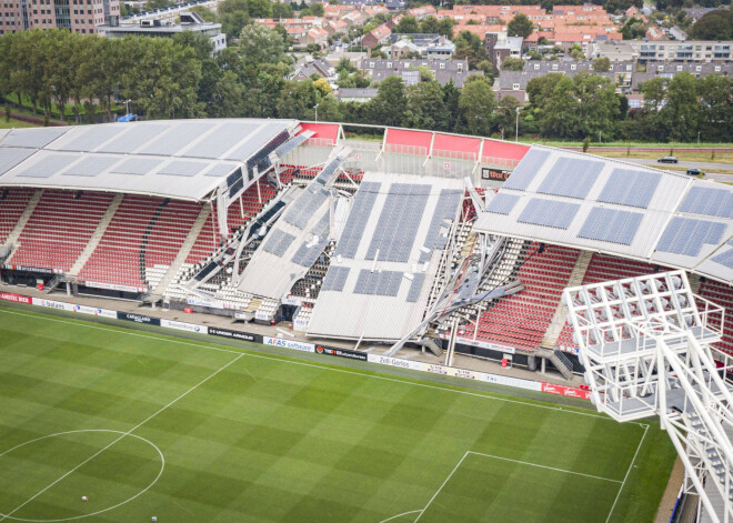 Zināms, kāpēc iebruka futbola stadions Nīderlandē