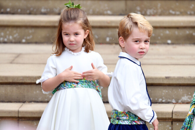 Princese Šarlote ar vecāko brāli princi Džordžu.