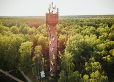 Grafiti mākslinieks Dainis Rudens Olainē radījis Baltijā augstāko sienu gleznojumu
