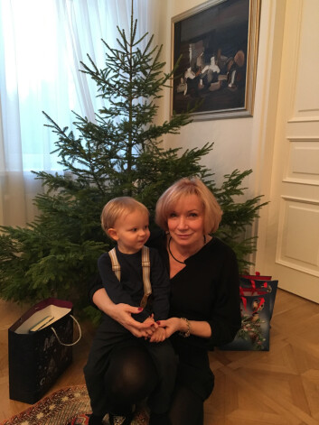Lilita ar mazdēlu Robertu.