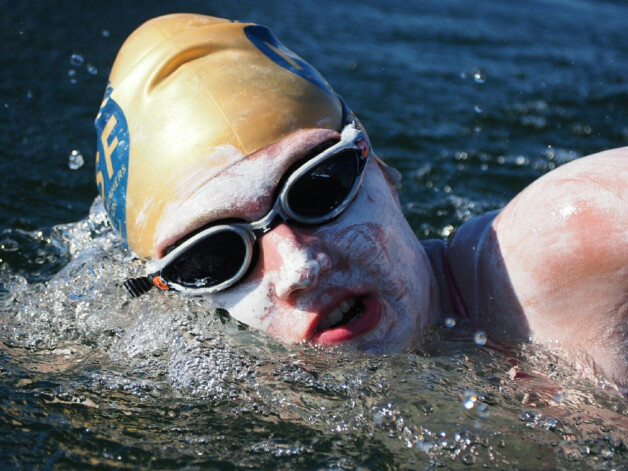 Amerikāņu peldētāja Sāra Tomasa.