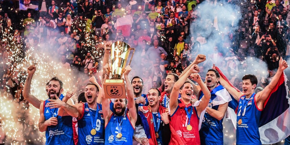 Serbijas volejbolisti trešo reizi tiek kronēti par Eiropas čempioniem