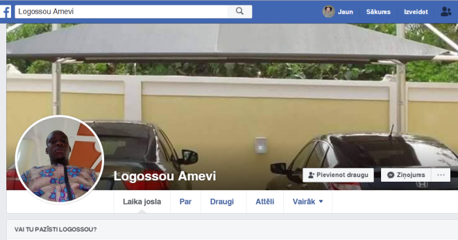 Amevi Logossou sociālajos tīklos nav rādījies pāris gadu, bet internetā tiek izsūtītas vēstules, ka uz viņa bankas kontu jāpārskaita tikai daži simti eiro, lai iegūtu vairāku miljonus.