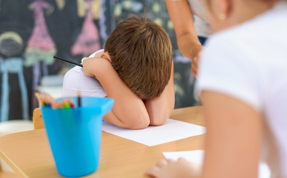 Работала в детском саду и уволилась. Воспитательница с мальчиком. Pupil behind. Pupil behind stock.