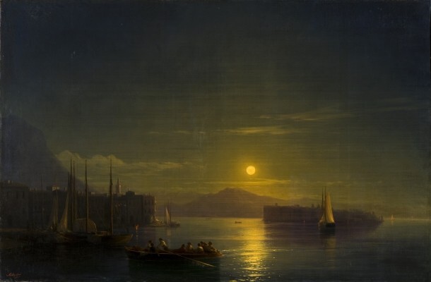 Иван Айвазовский. Морской пейзаж (вечер), 1855