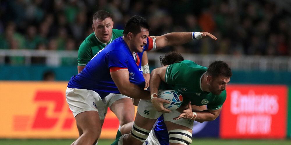 Īrijas regbija izlase neatstāja cerības Samoa.