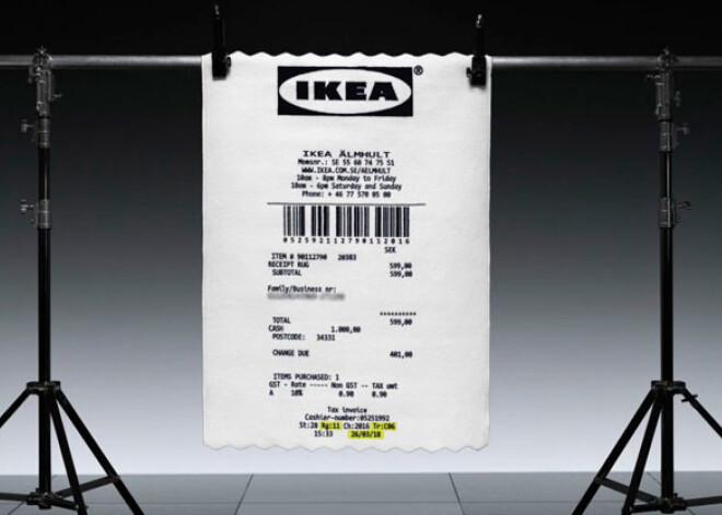 Ковер в виде чека из IKEA и Мона Лиза с подсветкой