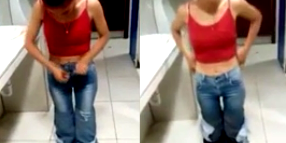 VIDEO: veikala apsargs Venecuēlā pieķer zagli, kura slepus uzvilkusi 9 džinsa bikšu pārus