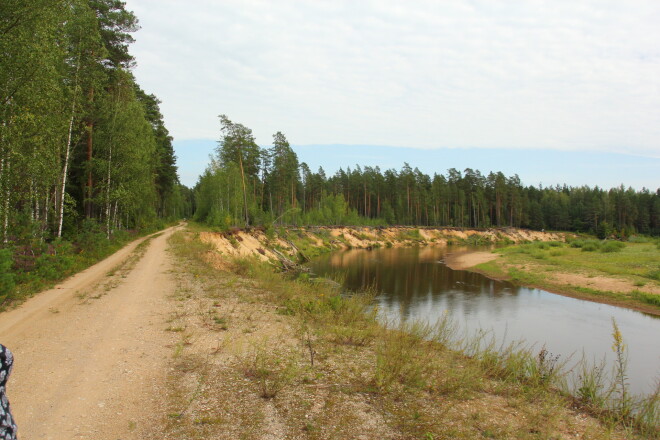 Netālu no Bekām Gauja izlēmusi nograut ceļu.