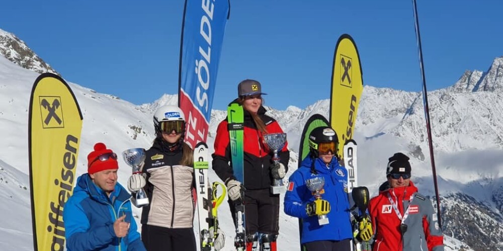 Talantīgā kalnu slēpotāja Ģērmane izcīna savu pirmo uzvaru FIS sacensībās