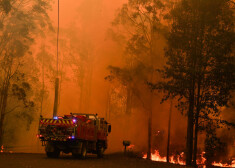 Savvaļas ugunsgrēki pie Sidnejas apvienojušies milzīgā ugunsgrēkā