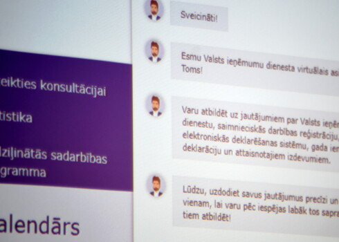 Valsts ieņēmumu dienesta virtuālais asistents "Toms".