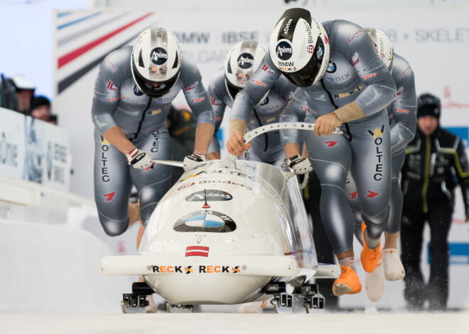 Ķibermaņa bobsleja četrinieks PK posmā Vinterbergā ieņem trešo vietu