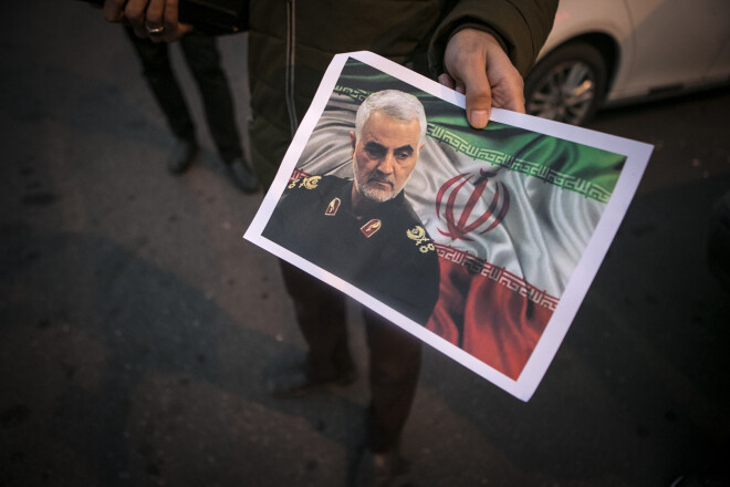 Irānas Revolucionārās gvardes vienības "Kudsas spēki" komandieris ģenerālis Kasems Soleimani.