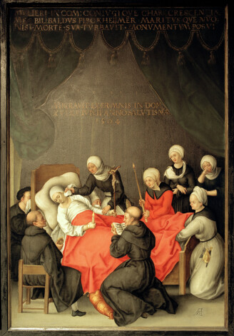 Albrehta Dīrera glezna "Krescentijas Pirčheimeres nāve", Vācija. 1504