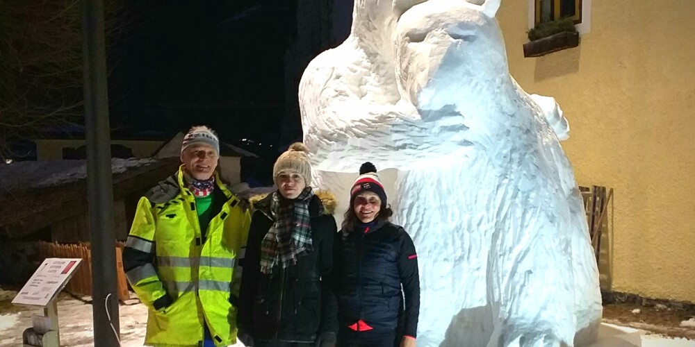Sniega skulptors Zigmunds ziemu atrod Itālijā