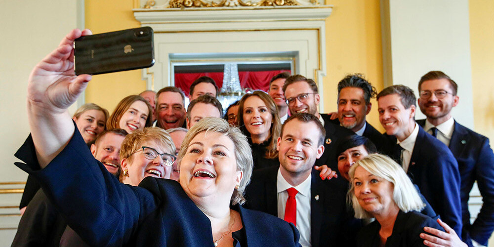 Norvēģijas premjere iepazīstina ar jauno mazākuma valdību