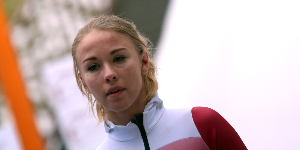 Latvijas skeletoniste Endija Tērauda.