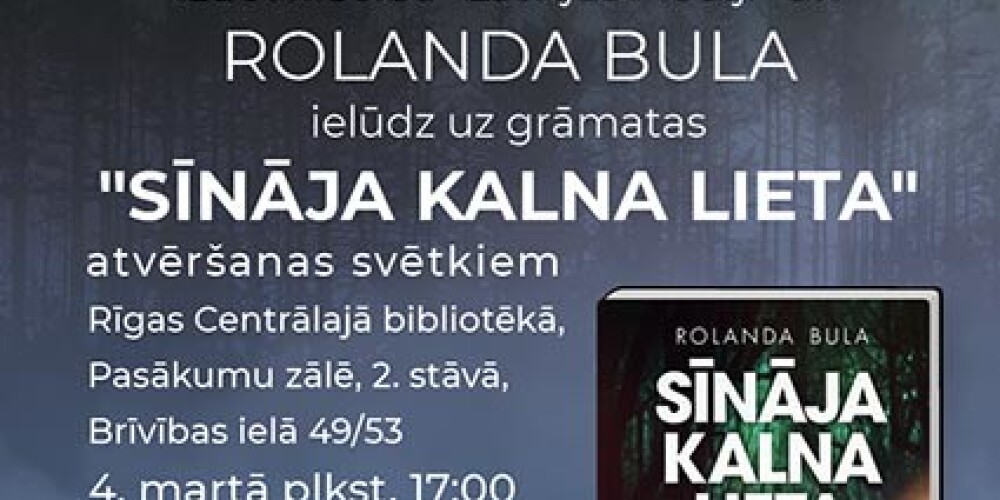 4. martā notiks Rolandas Bulas jaunās grāmatas prezentācija Rīgas Centrālajā bibliotēkā