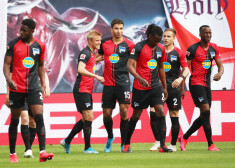 "Hertha" paklupina "Leipzig" cīņā par Vācijas čempiontitulu