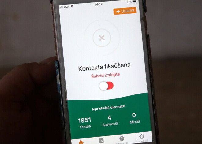 Приложение "Останови Covid" в первый день после запуска стало самым популярным в App Store и Google Play в Латвии