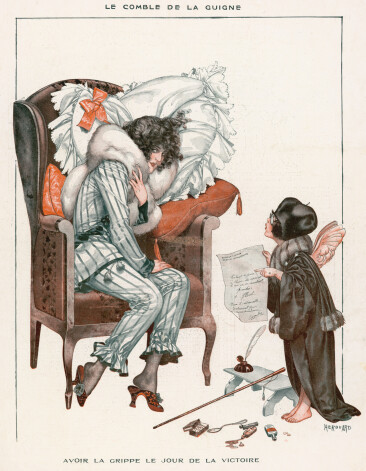 «Француженка в гриппе», иллюстрация 1918 года