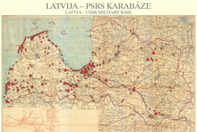 Padomju armijas karabāzes Latvijā (no Latvijas Okupācijas izpētes biedrības izdotās grāmatas “Latvija – PSRS karabāze”).