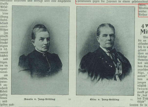 Vācu valodā iznākušajā laikraksta Rigasche Rundschau 1904. gada aprīļa ilustrētajā pielikumā (Illustrierte Beilage der Rigaschen Rundschau) apskatāms vienīgais Elīzes fon Jungas-Štīlingas portrets.