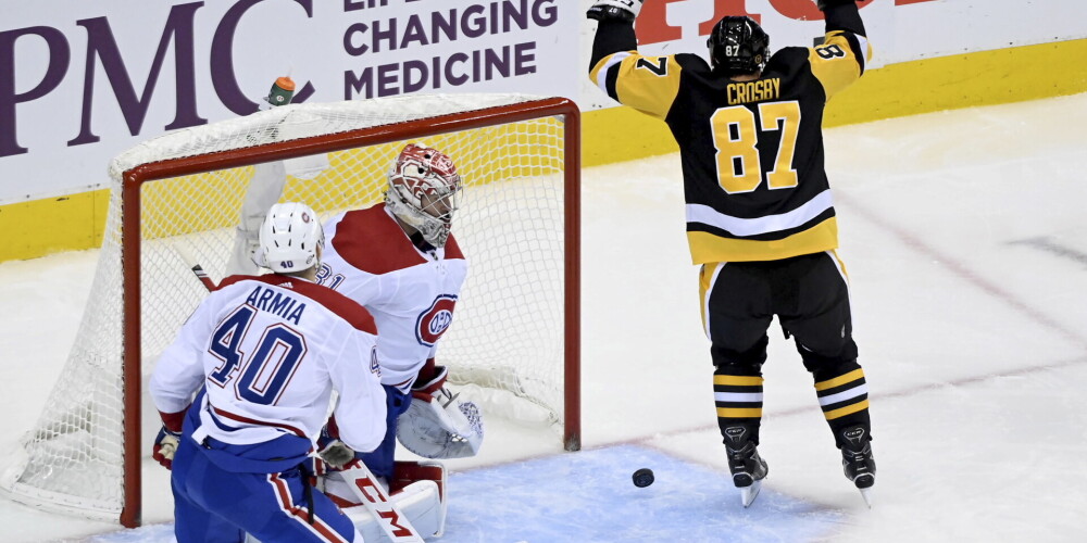 Bļugera pārstāvētā "Penguins" NHL kvalifikācijas turnīra otrajā spēlē uzvar "Canadiens"