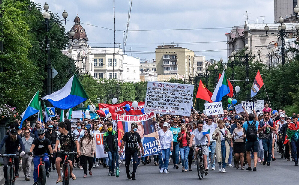 Habarovskā jau piekto nedēļas nogali pēc kārtas turpinās protesti