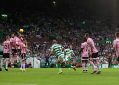 Nemmes "Kalju" (rozā formās) pagājušajā sezonā uz savas ādas izbaudīja spēcīgās Glāzgovas "Celtic" varējumu.