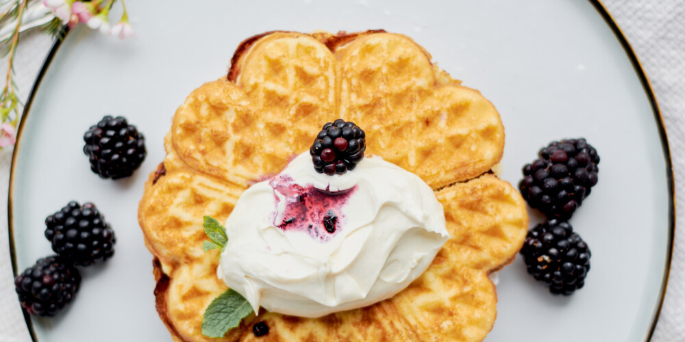 Auzu vafeles ar ogām