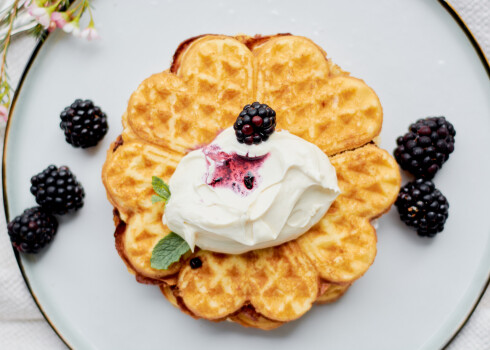 Auzu vafeles ar ogām