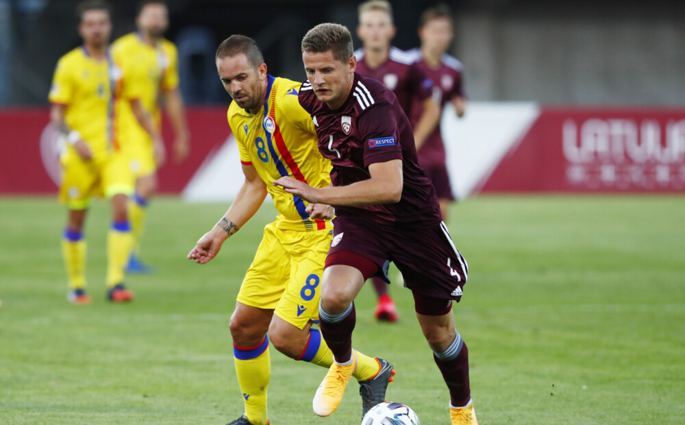 Latvijas futbola izlase Kazakeviča debijā neizmanto iespējas un spēlē neizšķirti ar Andoru